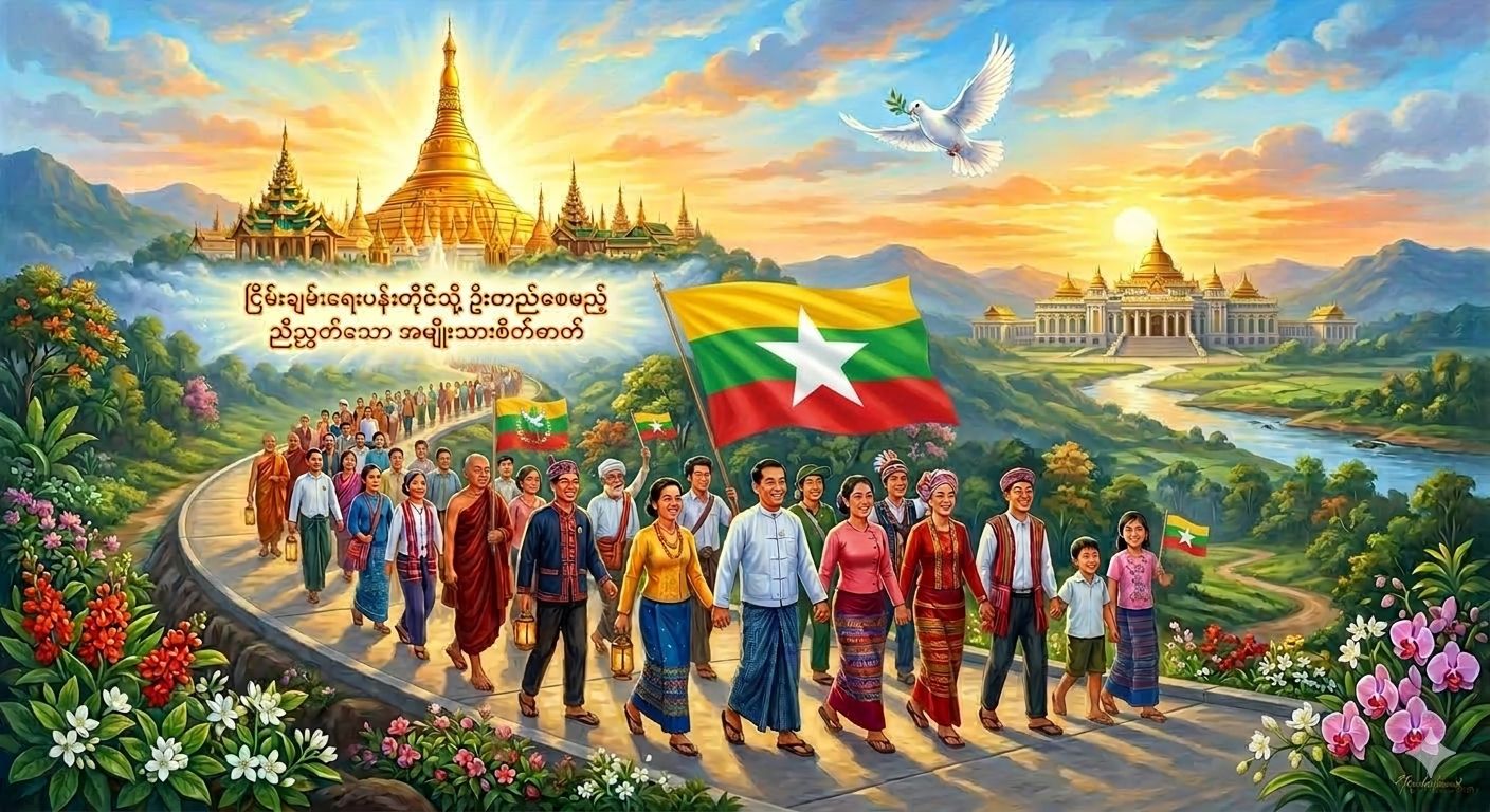 You are currently viewing ငြိမ်းချမ်းရေးပန်းတိုင်သို့ ဦးတည်စေမည့် ညီညွတ်သော အမျိုးသားရေးစိတ်ဓာတ်